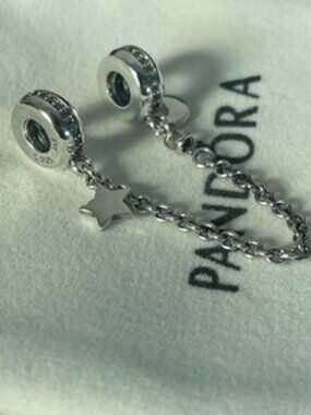 Pandora Half Moon and Star Safety Chain Charm